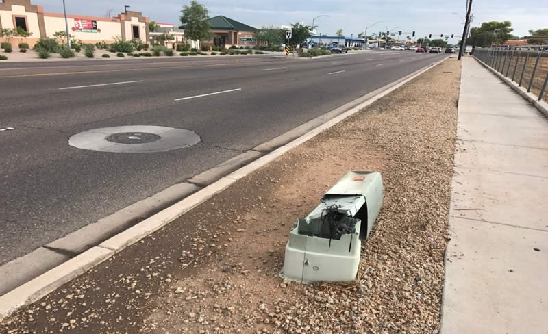 Damaged CATV box