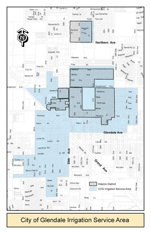 PDF map of the urban irrigation service area